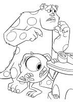 A coloring page of monster
